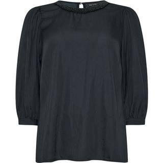 M & Co M & Co Black Bead Neckline Blouse