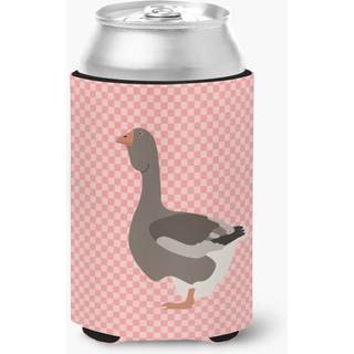 """" Carolines skatte Toulouse Goose Pink Check Decorative Can Hugger Multicolor """"