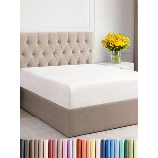 Queen Størrelse monteret Læg - Hotel Luxury Single Fitted Note Sheet kun - Passer til madras mellem 8 til 16 tommer - Deep Pockets Extra Soft & W