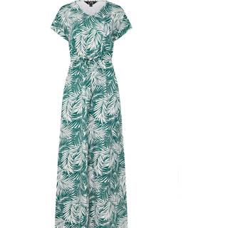 Lts Tall Green Cotton Tropical Palm Print Drawstring Maxi Dress 12 Lts | Tall Women's Maxi Dresses