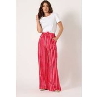Lts Tall Red Stripe Print Wide Leg Trousers Long > 10 Lts | Tall Women's Wide Leg Trousers - Long 10