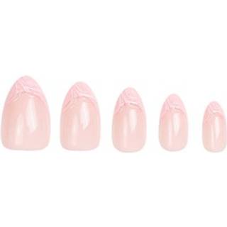 Duffbeauty - Pink Wave, Medium Almond - Press-on Negle - Pink Wave. Medium Almond - For Women - Pink##Beige