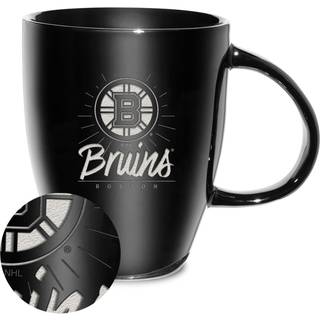 Rico Industries NHL Hockey Boston Bruins Sunburst 18oz laser indgraveret keramisk glans krus