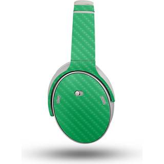 Carbon Fiber Headphone Skin kompatibel med Bose Quietcomfort -hovedtelefoner (2023) - Solid Green - Premium 3M Vinyl Protective Wrap Decal Cover