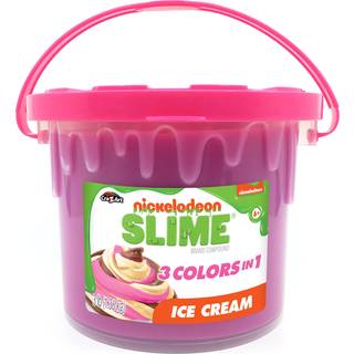 Nickelodeon Slime 3LB Ice Cream Premade Slime Bucket-3 Colours-in-1 Strawberry Vanilla and Chocolate Coloured Slime