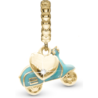 Christina Jewelry Dolce Vita Scooter forgyldt charm til sølvarmbånd på 4 mm