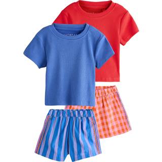 Next Korte pyjamas med vævet bund 2 pakke (3-16år)