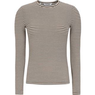 Soft Rebels Fenja O Neck Top Stripe Coffee Brun-L