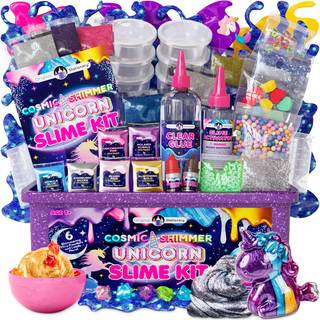 Original Stationery Cosmic Shimmer Unicorn Slime Kit Galaxy Glitter Slime og Farverig Unicorn Slime til piger