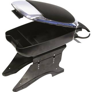 Armlæn Universal - Krom finish & Sort Læder Look