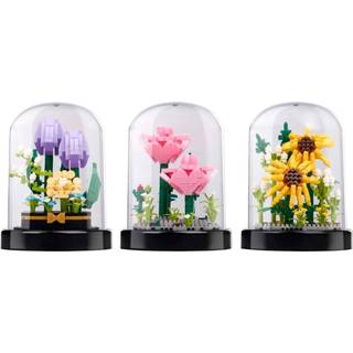 Byggesten i glaskuppel - Blomster