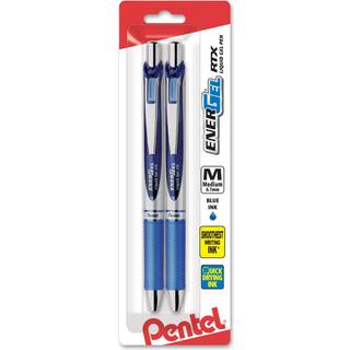 Pentel Energel Deluxe RTX Udtr?kkelig flydende gelpen 0,7 mm metal tip Blue Ink 2 Pack (BL77BP2C)