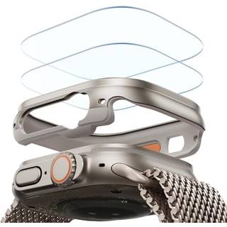 ESR til Apple Watch Ultra 2/1 sag med skærmbeskytter 49mm (2024/2023/2022) Militær Kvalitetsbeskyttelsesaluminiumslegering med 2 pakning af rustn