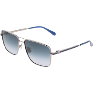 Ferragamo Mand SF329SLBI 20 Solbriller Metal Grå Lyseblå Firkantet Normal Skygge
