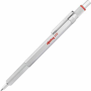 Rotring rOtring 600 Gel Pen | 0,55 mm | Sort Blæk | Sølv Metal Krop | Skridsikkert Rillet Greb & Sekskantet skaft | Genopfyldelig