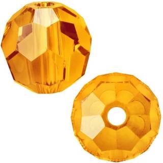 100 stk. Adabele ?strigsk 10 mm facetterede runde krystalperler orange sol kompatibel med 5000 swarovski krystaller preciosa ss2r-1012
