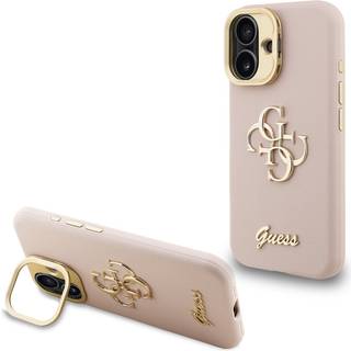 iPhone 16 Guess Grained 4G Logo Stativkamera Cover - Pink