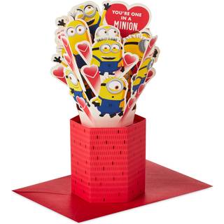 Hallmark Paper Wonder Minions Pop-Up Valentine's Day Card (et i en Minion Bouquet) til børnelærere kolleger