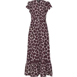 Lts Tall Dark Purple Giraffe Print Button Lace Insert Maxi Dress 20 Lts | Tall Women's Maxi Dresses