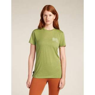 Icebreaker Women's Merino 150 Tech Lite S/S Adventure Ride Merino-shirt Damer størrelse M farve olivengrøn
