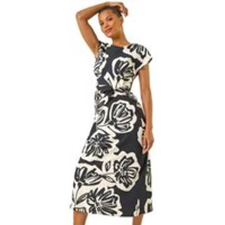 Roman Roman Blomster Twist Front Midi Kjole