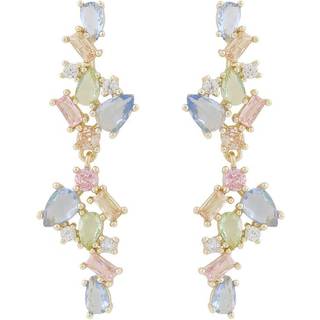 Snö Of Sweden Envy Big Pendant Earring Gold/Light Mix Onesize