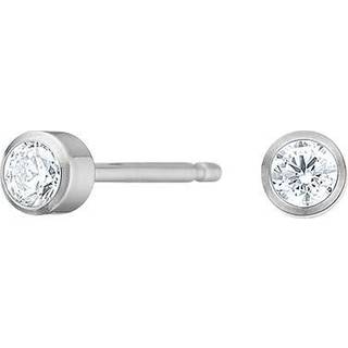 Pure Titanium Øreringe i titanium med runde hvide zirkonia - 3 mm