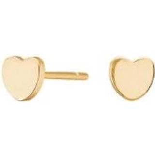 Pure Titanium Øreringe i forgyldt titanium med blanke hjerter