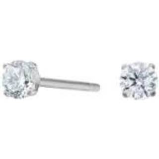 Pure Titanium Nikkelfri øreringe i titanium med hvide zirkonia - 3 mm