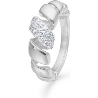 Mads Z Swirl with Topaz ring i sølv med hvid topas