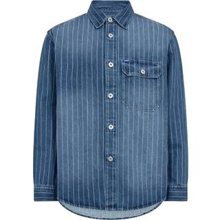 Oversize fit skjorte i denim med blå striber
