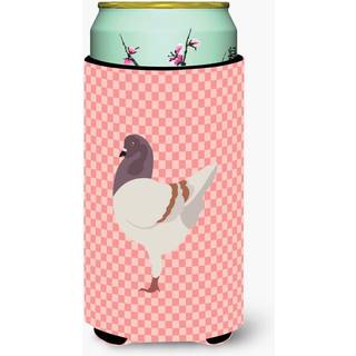 """"Caroline's Treasures Tysk Modena Pigeon Pink Check Dekorative Can Hugger Tall Boy Multicolor""""