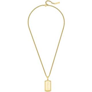 Police PEAGN0041302 URBAN Stainless Steel Gold Tone Tag Necklace - A98346
