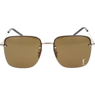SAINT LAURENT Kvinde SL 312 M 014 Solbriller Metal Guld Brun Firkantet