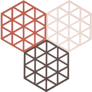 Zone Denmark Triangles Bordskåner 3 stk. - Burned Red/Rose/Kalamata - 16x14x0,9cm
