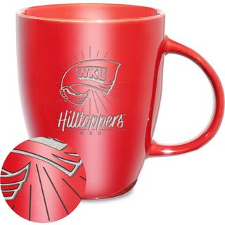 Rico Industries NCAA Western Kentucky Hilltoppers Sunburst Red 18oz laser indgraveret keramisk glans krus