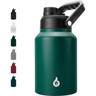 Bjpkpk 64 oz isoleret vandflaske opvaskemaskine sikker halv gallon vandflaske med ergonomisk håndtag BPA gratis lækage bevis vandkande til sport