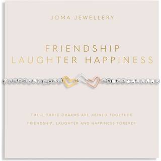 Joma 3 Tone Interlocked Friendship Laughter Happiness Bracelet - Silver