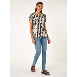 Roman Roman Black Abstract Print Top