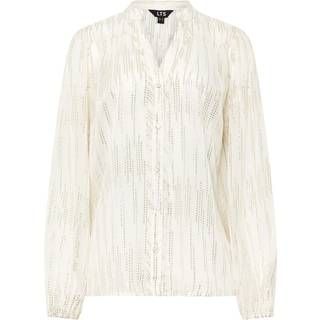 Lts Tall Ivory White Metallic Dash Blouse 12 Lts | Tall Women's Shirts & Blouses