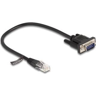 Delock RJ45-stik til seriel RS-232 D-Sub 9 han-kabel 30 cm - sort