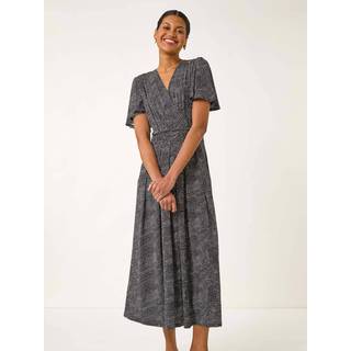 Roman Spot V-Neck Midi Wrap Dress40