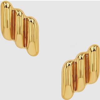 Diagonal Ribbed Earrings - Gold One