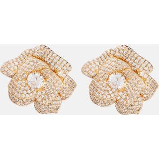 Self-Portrait Crystal-embellished flower earrings - gold - One Size