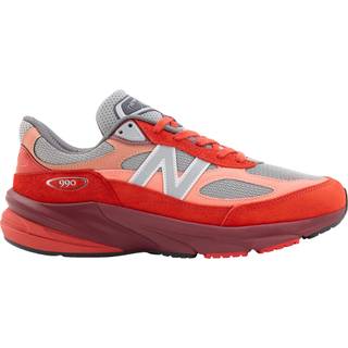New Balance Unisex Made in USA 990v6 i Rød/Grå Suede/Mesh, Størrelse 43