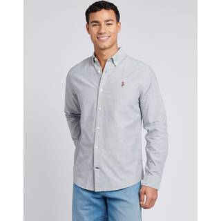 U. S. Polo Assn U. S. Polo Assn. Green Mens Peached 100% Cotton Oxford Shirt