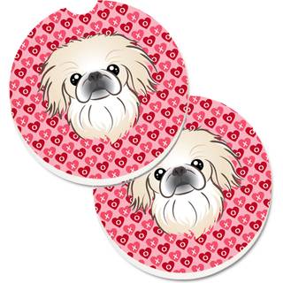 """" Caroline's Treasures Pekingese Hearts Set med 2 Cup Holder Car Coasters 2.56 Multicolor """"