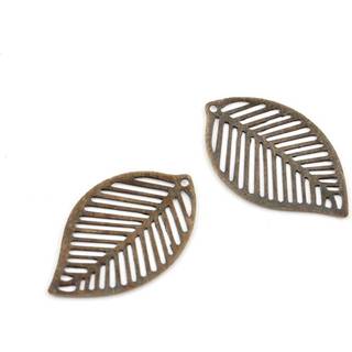 100 stk blad charme pendel 27 mm tosidet antik bronze til øreringe armbånd halskæde smykker håndværk, der fremstiller CF137