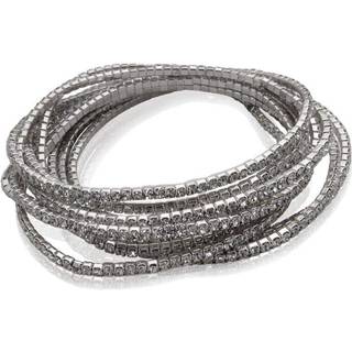 G?t s?lvfarvet 10 stykke rhinestone stretch stak armb?nd