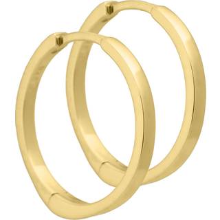 Martha, 20 mm. blank enkelt creol med kliklås i forgyldt sterling sølv